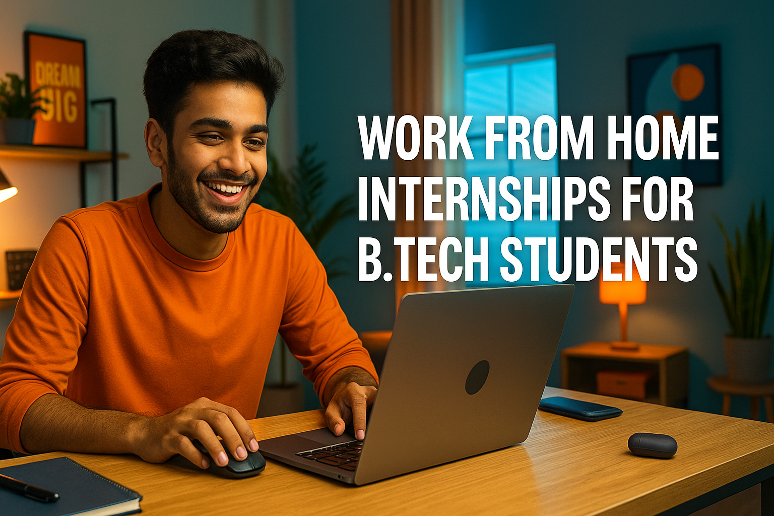work from home internships for B.Tech students